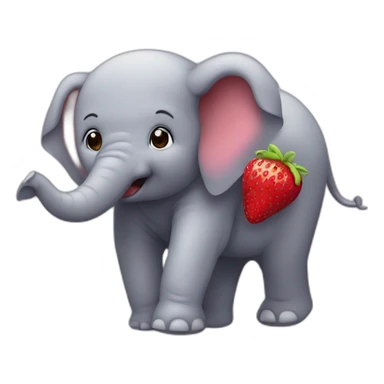 Elephant strawberry sticker