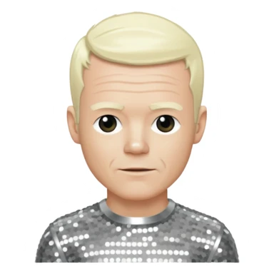 Jimmy Somerville with platinum blonde hair, silver sequin outfit sticker