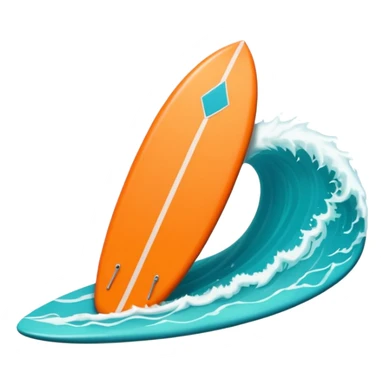 1 orange Surfboard with wave sticker