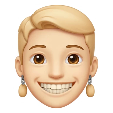 smiling emoji with braces sticker