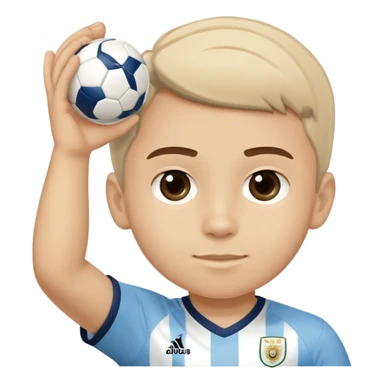 una niño jugando a la pley con comando de la seleccion argentina sticker