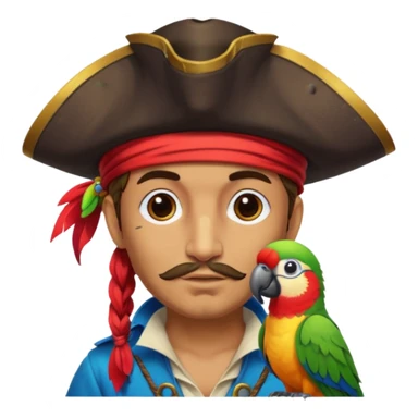 pirate and parrot sticker