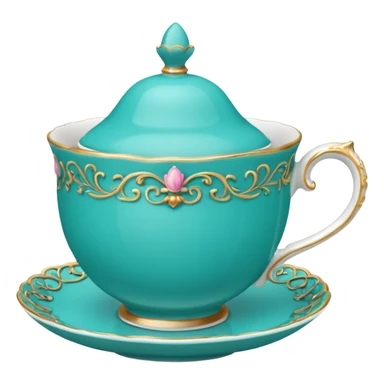 Madeleine Hatter inspired teal teacup sticker