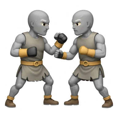 fight between two stone man  sticker