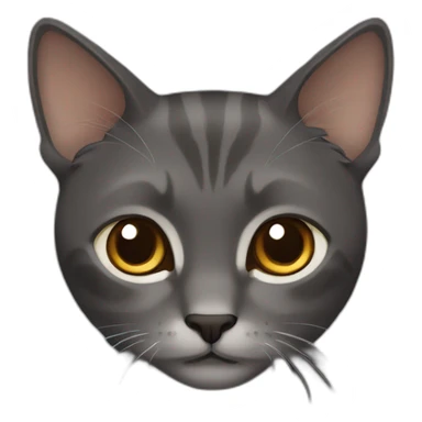 dark grey amd brown cat sticker