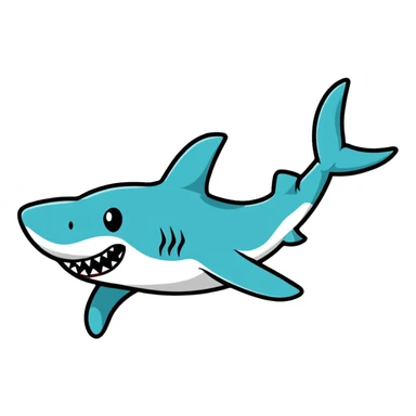 Shark with hut sticker