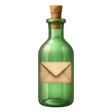Message letter in green Bottle sticker