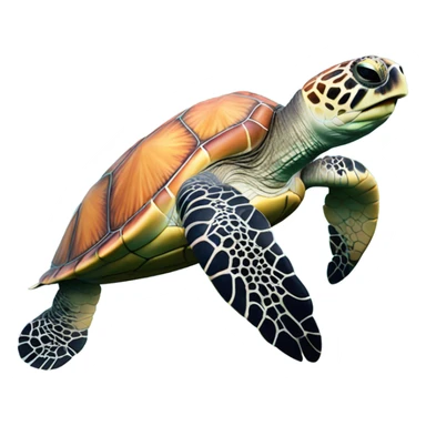 Sea turtle with coral sticker