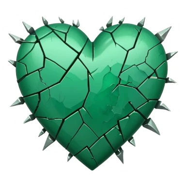 violent green broken heart sticker