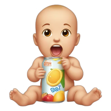 Baby screaming at juice box sticker