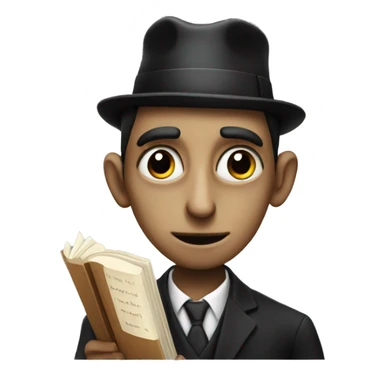 Kafka holds a book in his hands sticker