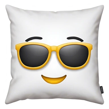 smile face with sunglasses on a pillow sticker