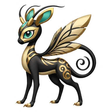  Egyptian Smooth Soft Glossy Tribal Exotic Colorful Tropical Meloetta-Venom-Heliolisk-Helioptile-fusion, full body, tribal markings  sticker