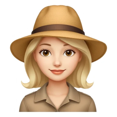 A realistic portrait of a woman wearing a stylish hat, soft shadows on her face, gentle smile, natural skin texture, cinematic lighting
 sticker
