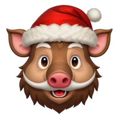 Santa Claus as a wild boar sticker