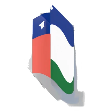 A three colored flag, the cor of top of the flag is blue the middle color of the flag is white and then bottom color of the flag is blue sticker