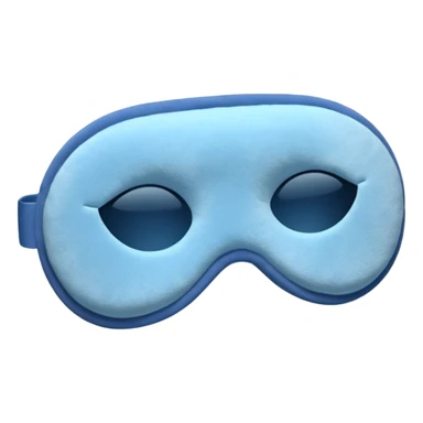 sleep mask emoji, blue color, soft texture sticker