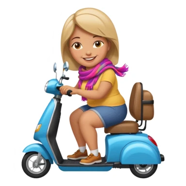 A plus sized woman on a mobility scooter sticker