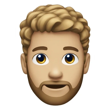 light skin, light brown hair, beard, blue eyes emoji sticker