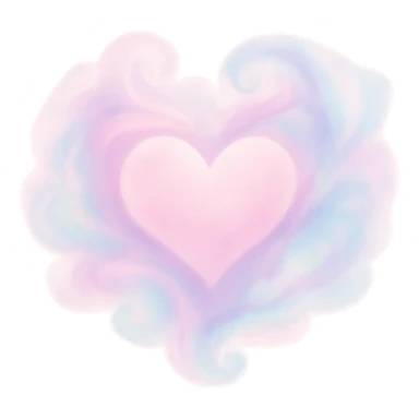 heart with a swirling pastel mist sticker