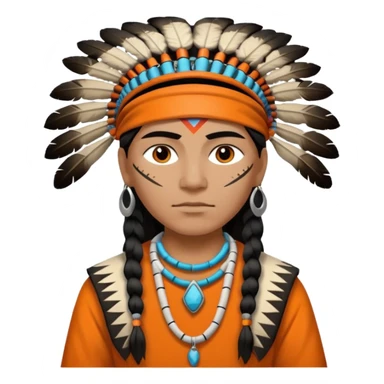 Orange black and white Native American sticker