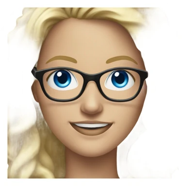 Realistic Female dj blue eyes blonde hair wearing glasses smiling  sticker