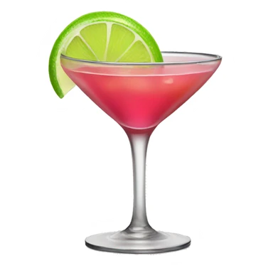 Cosmopolitan drink with a lime decorating it sticker