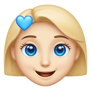 Faccina con cuoricini blu  sticker