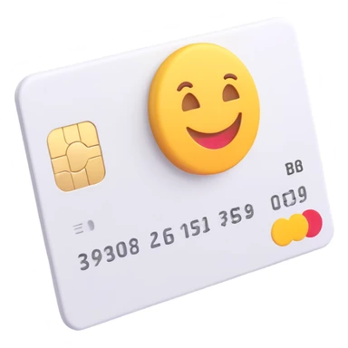 bank card, 3D Emoji style, clean white color, soft shadows and highlights, no decoration, side view, transparent background sticker