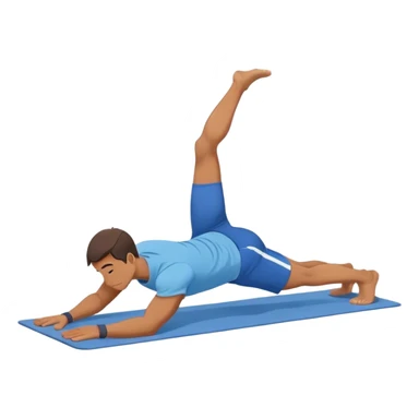 man with blue shorts Plank To Updog yoga sticker