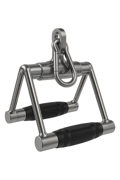 triangolo manubrio da palestra 3d fluttua in aria, iperrealistico 4k sticker