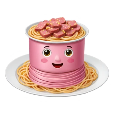 Pink spaghetti WITH SPAM sticker