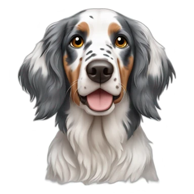dog english setter tricolor sticker