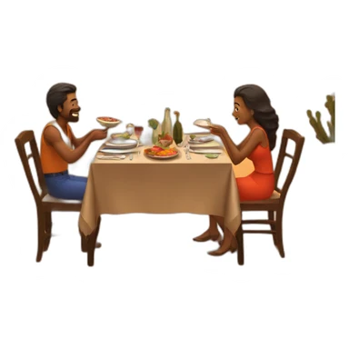 dinner in desert sticker