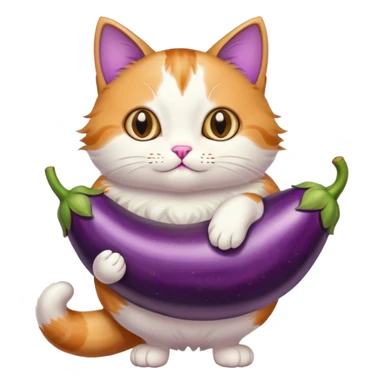 cat with big eggplant  sticker