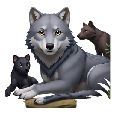 Fai un emoji per ognuno di questi personaggi del libro della giungla: Akela, Bagheera, Baloo, Kaa, fratel Bigio, Raska, Rama, Ikki, Chill e Mang sticker