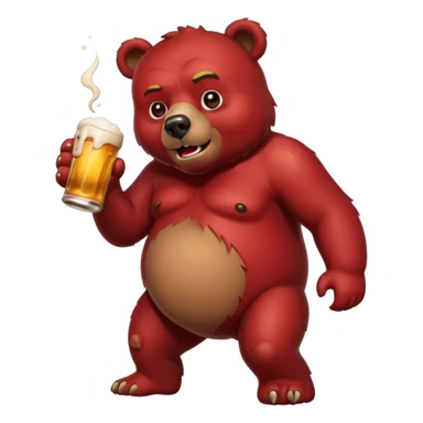 ours qui boit de la bière, saoul sticker