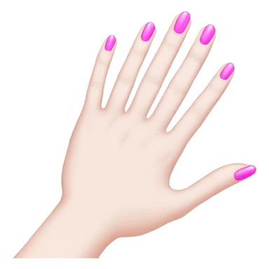 White skin hand with pink nails sticker