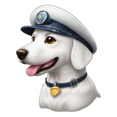 Perro blanco con gorra de piloto aviador sticker
