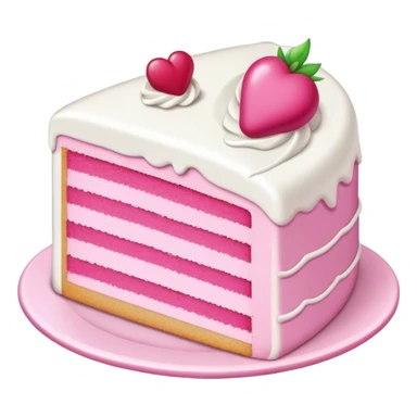 pink cake slice with frosting cute sticker