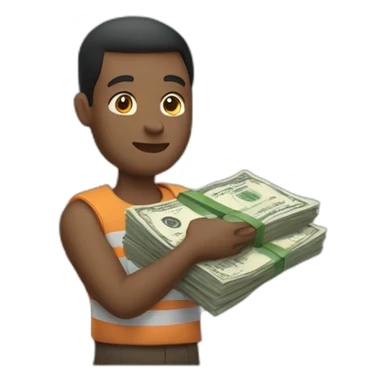 holding stack of money sticker