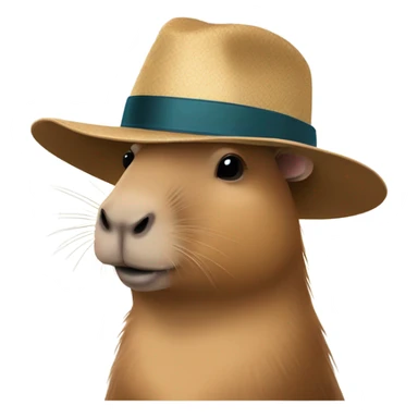 fashionable capybara in a hat sticker
