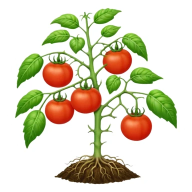 whole tomato plant with roots sticker