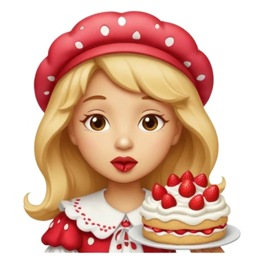 Strawberry shortcake kissing sticker