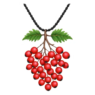 rowan/mountain ash berries as necklace, simple sticker