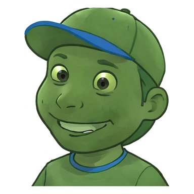 smiling boy in blue shirt sticker