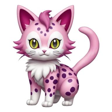 Liepard-Skitty-Delcatty-Pokémon-Fakémon-hybrid-creature (full body) sticker