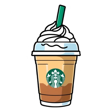cute Starbucks iced latte with condensation on cup sticker
