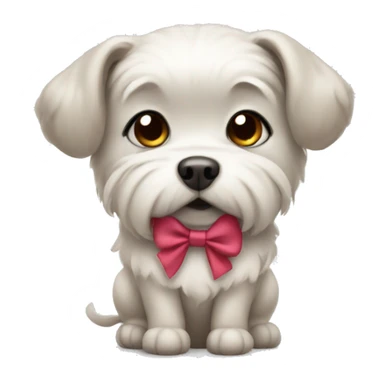 Cute bow wearing dog sticker