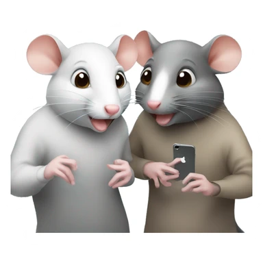 two rats chatting on facetime sticker